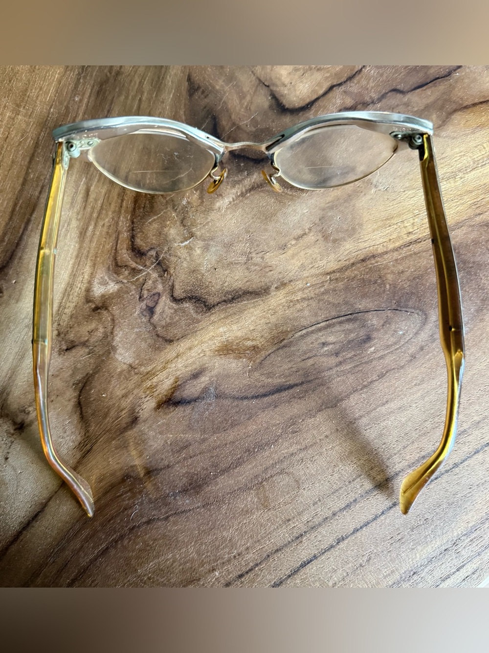 Vintage 12K Gold Fill Cat Eye Eyeglasses Etched Detail 1950s - Picture 8 of 11